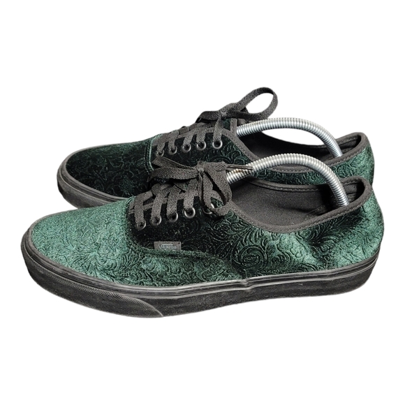 Size 11- VANS Authentic Low Velvet - Jungle Green Black - Picture 3 of 9